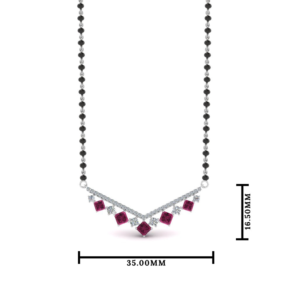 V Shaped Bar Diamond Mangalsutra