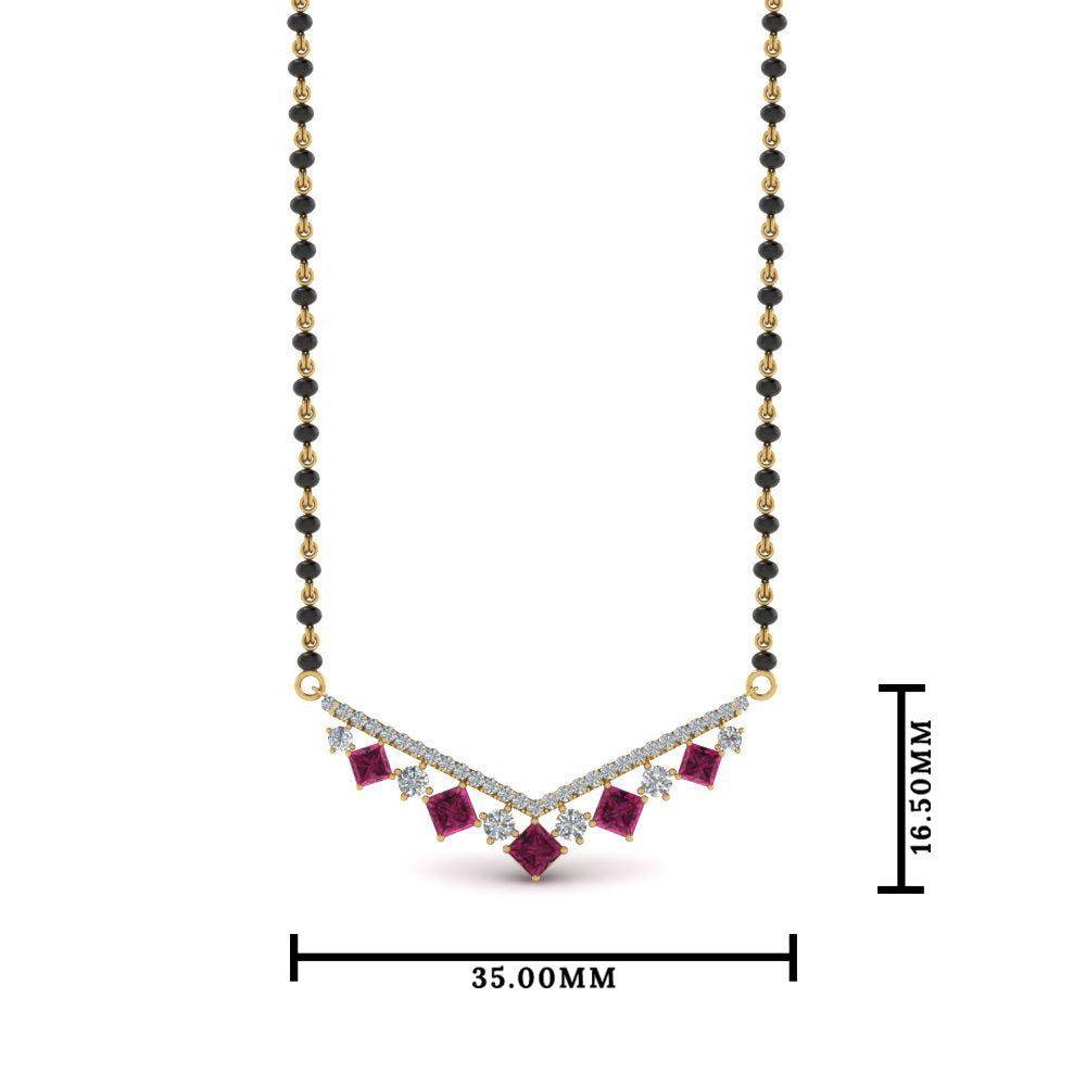 V Shaped Bar Diamond Mangalsutra