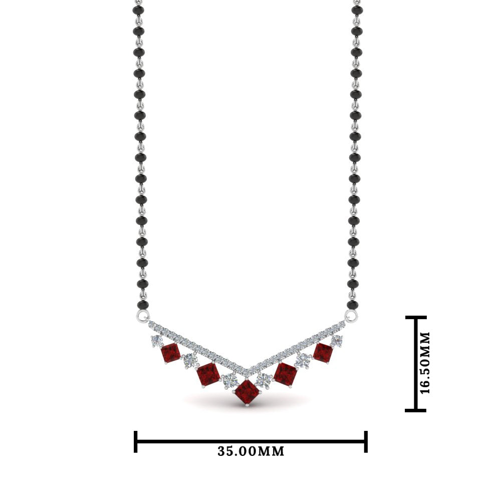 V Shaped Bar Diamond Mangalsutra