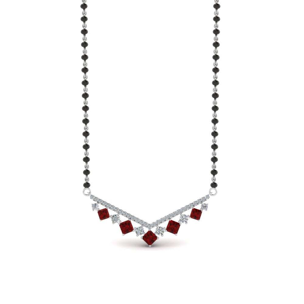 V Shaped Bar Diamond Mangalsutra