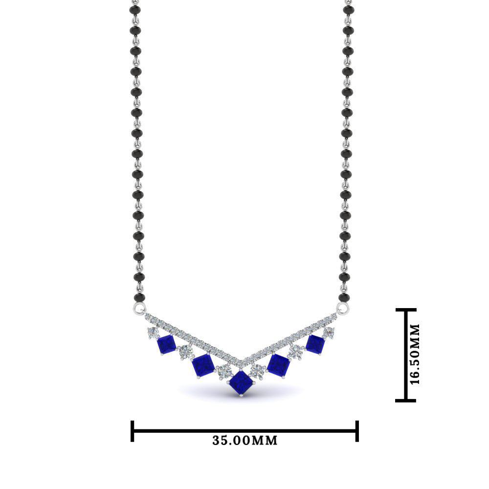 V Shaped Bar Diamond Mangalsutra