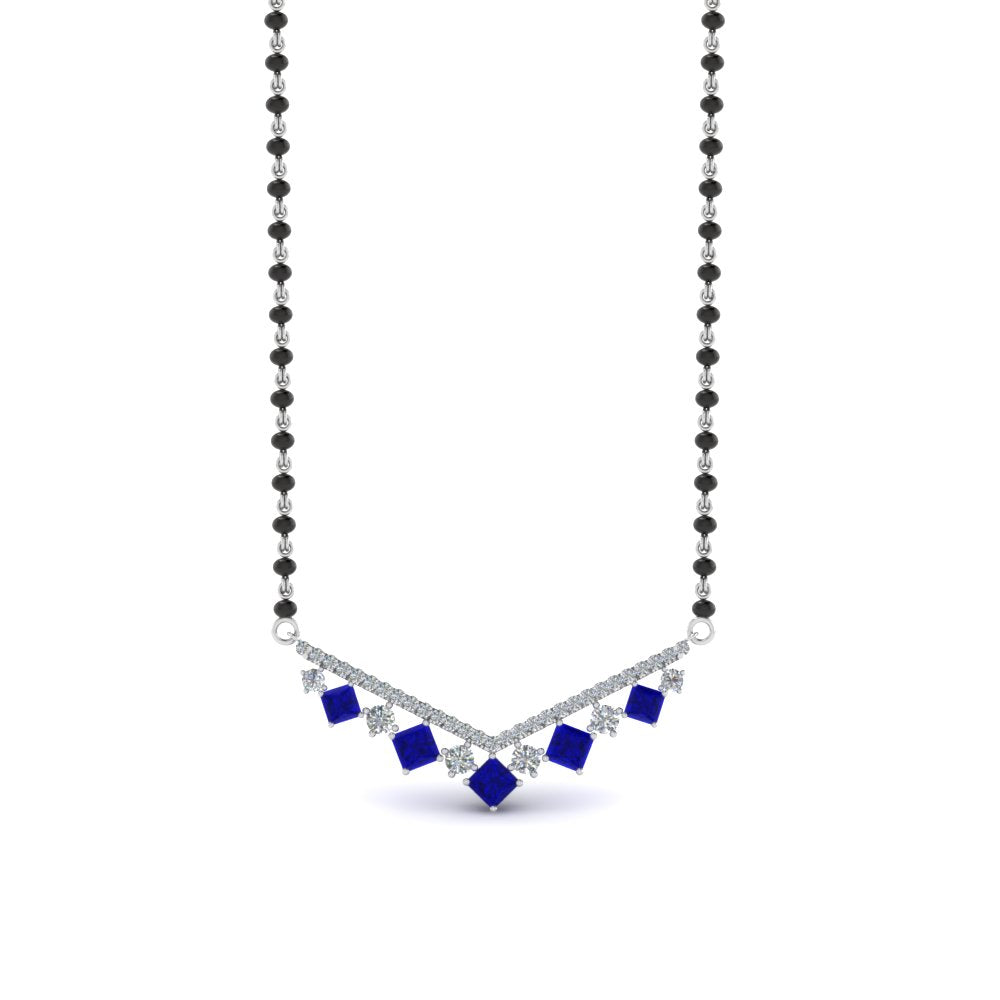 V Shaped Bar Diamond Mangalsutra