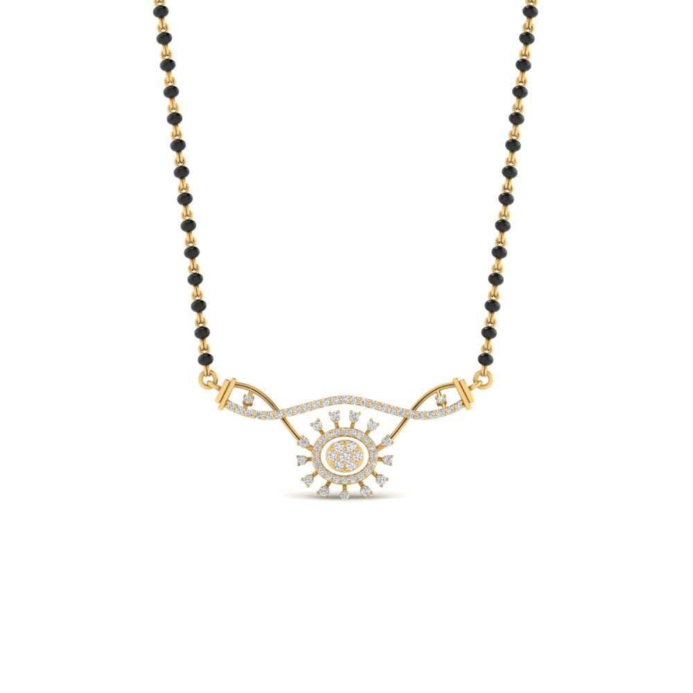 Wavy Everyday Wear Delicate Diamond Mangalsutra