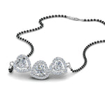 Load image into Gallery viewer, 3-Halo-Diamond-Heart-Mangalsutra
