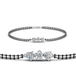 Load image into Gallery viewer, 3 Heart Diamond Bracelet Mangalsutra
