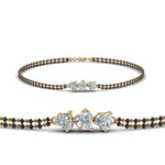Load image into Gallery viewer, 3 Heart Diamond Bracelet Mangalsutra
