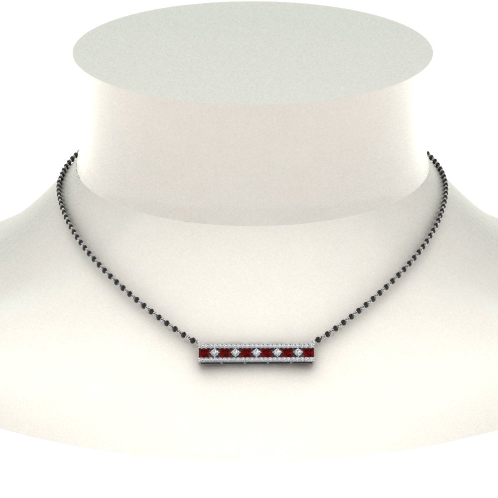 48 1/2 CT TGW Created Ruby Tennis Necklace in Yellow Gold Plated Sterling  Silver - 1DQDGA