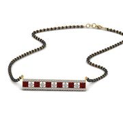 3-Row-Bar-Diamond-Mangalsutra-Pendant-With-Ruby
