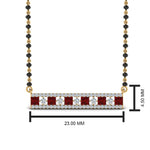 Load image into Gallery viewer, 3-Row-Bar-Diamond-Mangalsutra-Pendant-With-Ruby