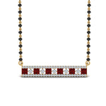Load image into Gallery viewer, 3-Row-Bar-Diamond-Mangalsutra-Pendant-With-Ruby