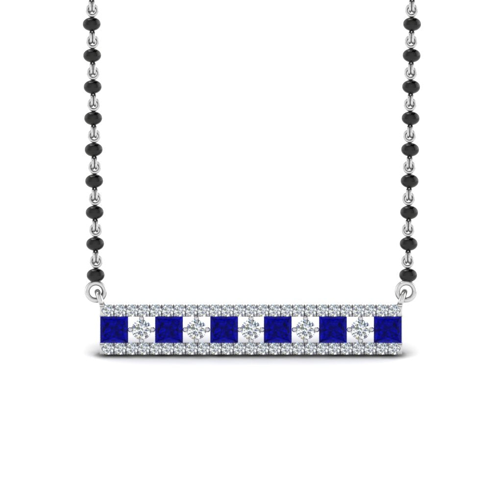 3-Row-Bar-Diamond-Mangalsutra-Pendant-With-Sapphire