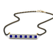 3-Row-Bar-Diamond-Mangalsutra-Pendant-With-Sapphire