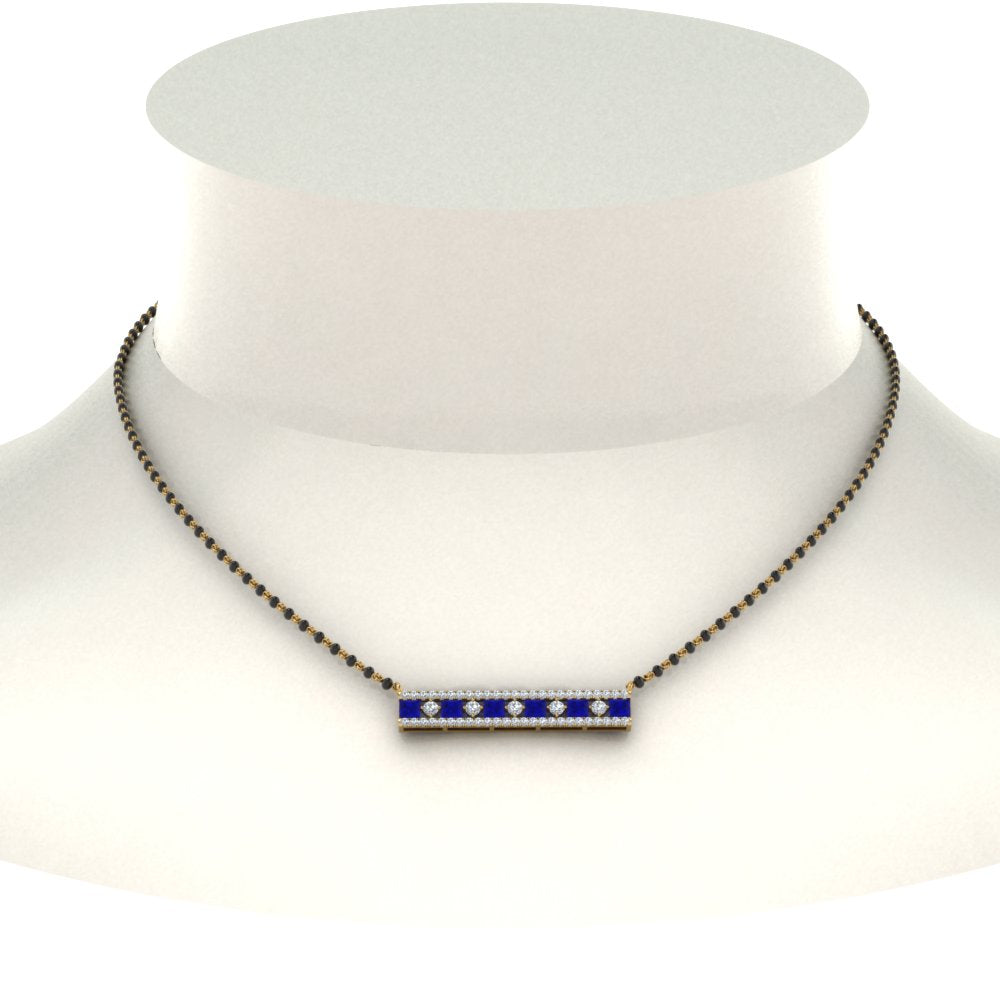 3-Row-Bar-Diamond-Mangalsutra-Pendant-With-Sapphire
