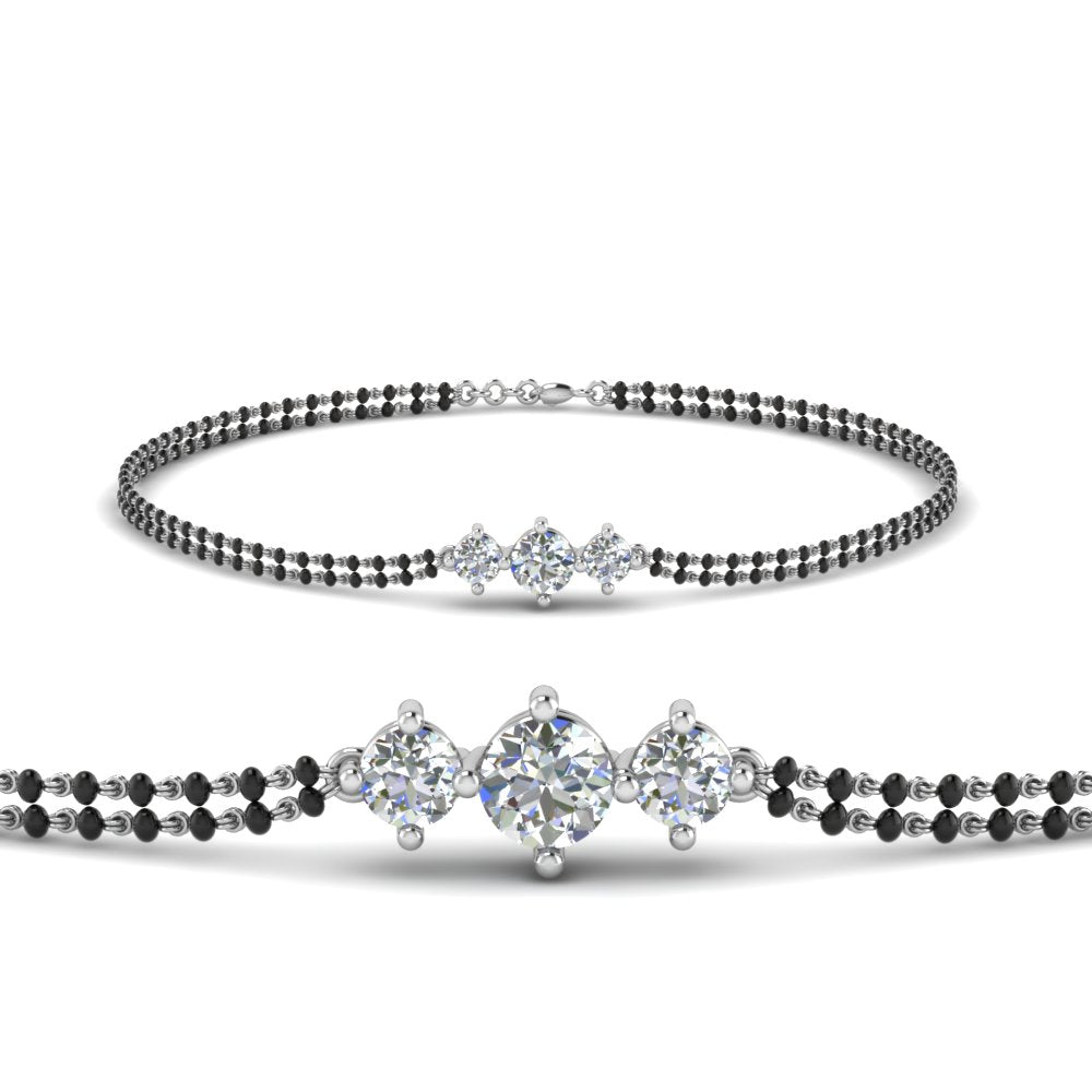3 Stone Beads Mangalsutra Bracelet