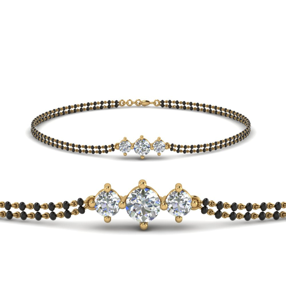 3 Stone Beads Mangalsutra Bracelet