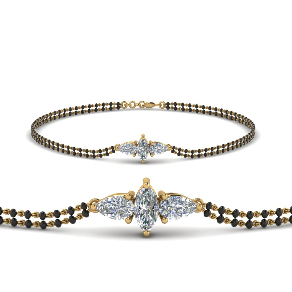 GR Mangalsutra Bracelet - Buy Certified Gold & Diamond Bracelets Online |  KuberBox.com - KuberBox.com