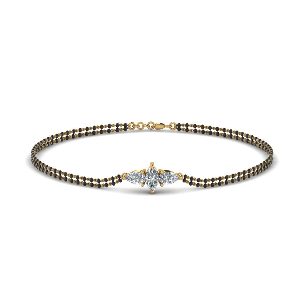 3 Stone Diamond Mangalsutra Bracelet