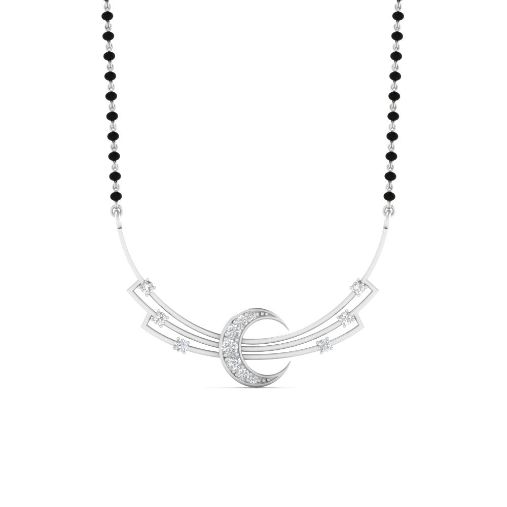 Delicate Half Moon Diamond Mangalsutra