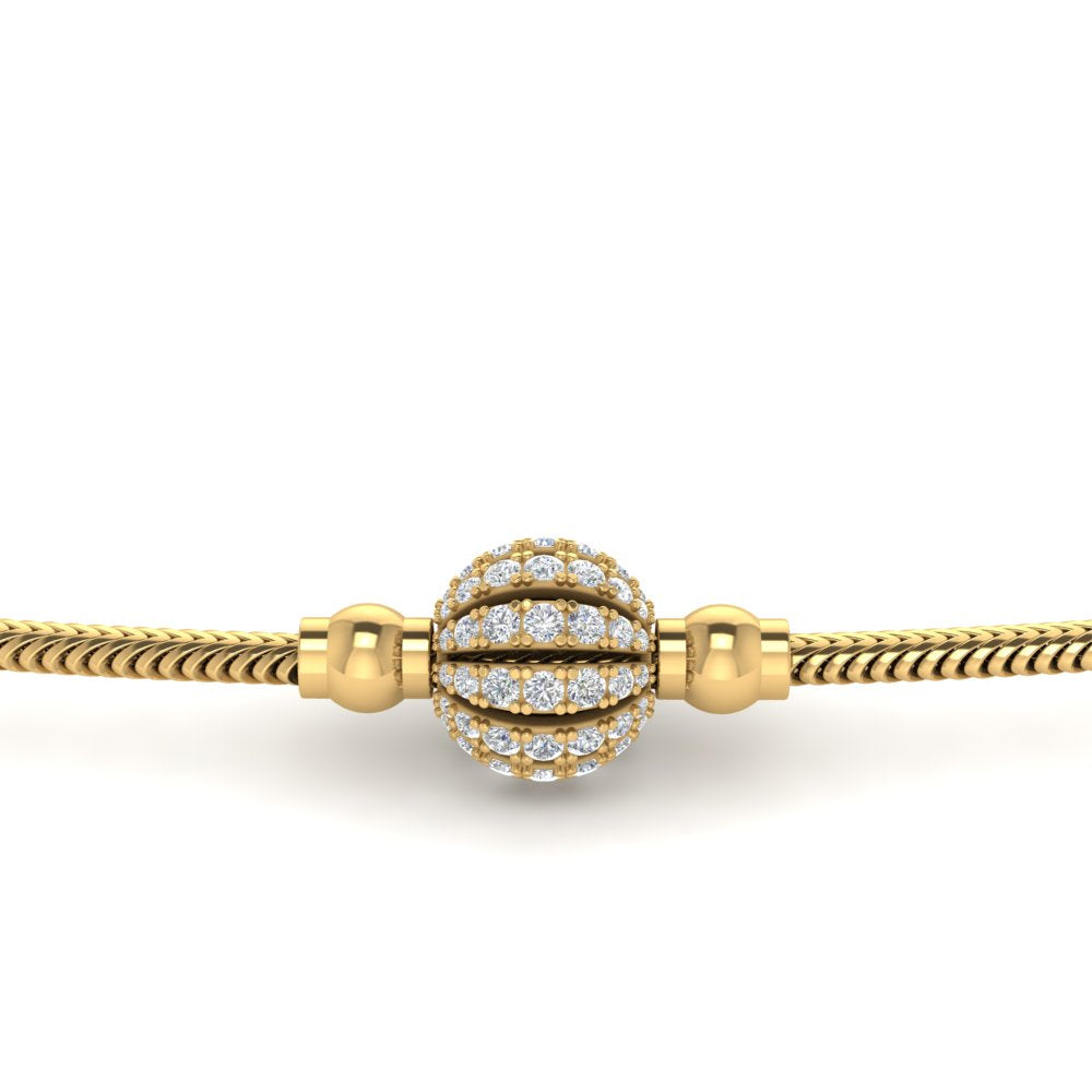 Ball Design Diamond Thali Mugappu With Gold Chain