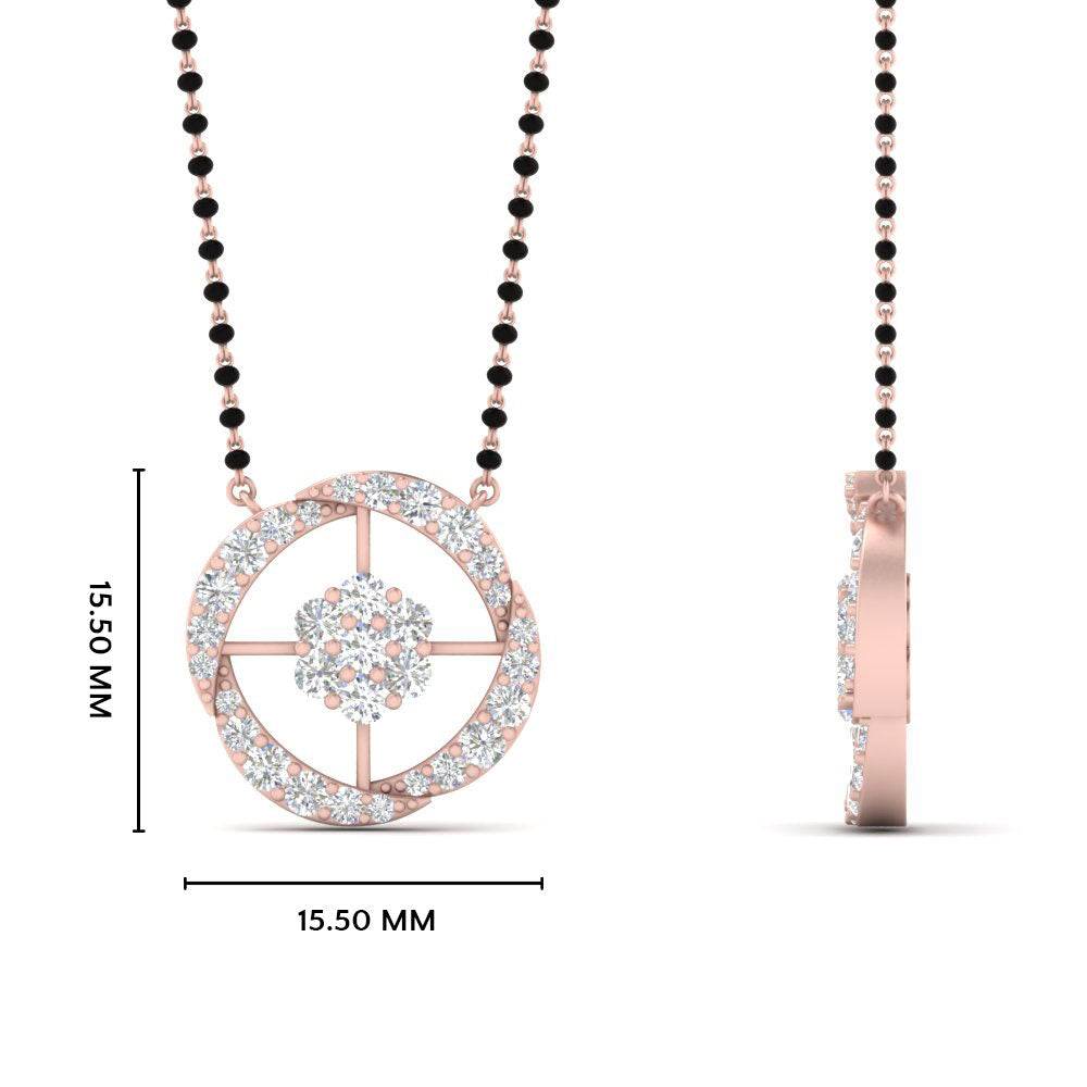 Single Line Nallapusalu With Diamond Pendant