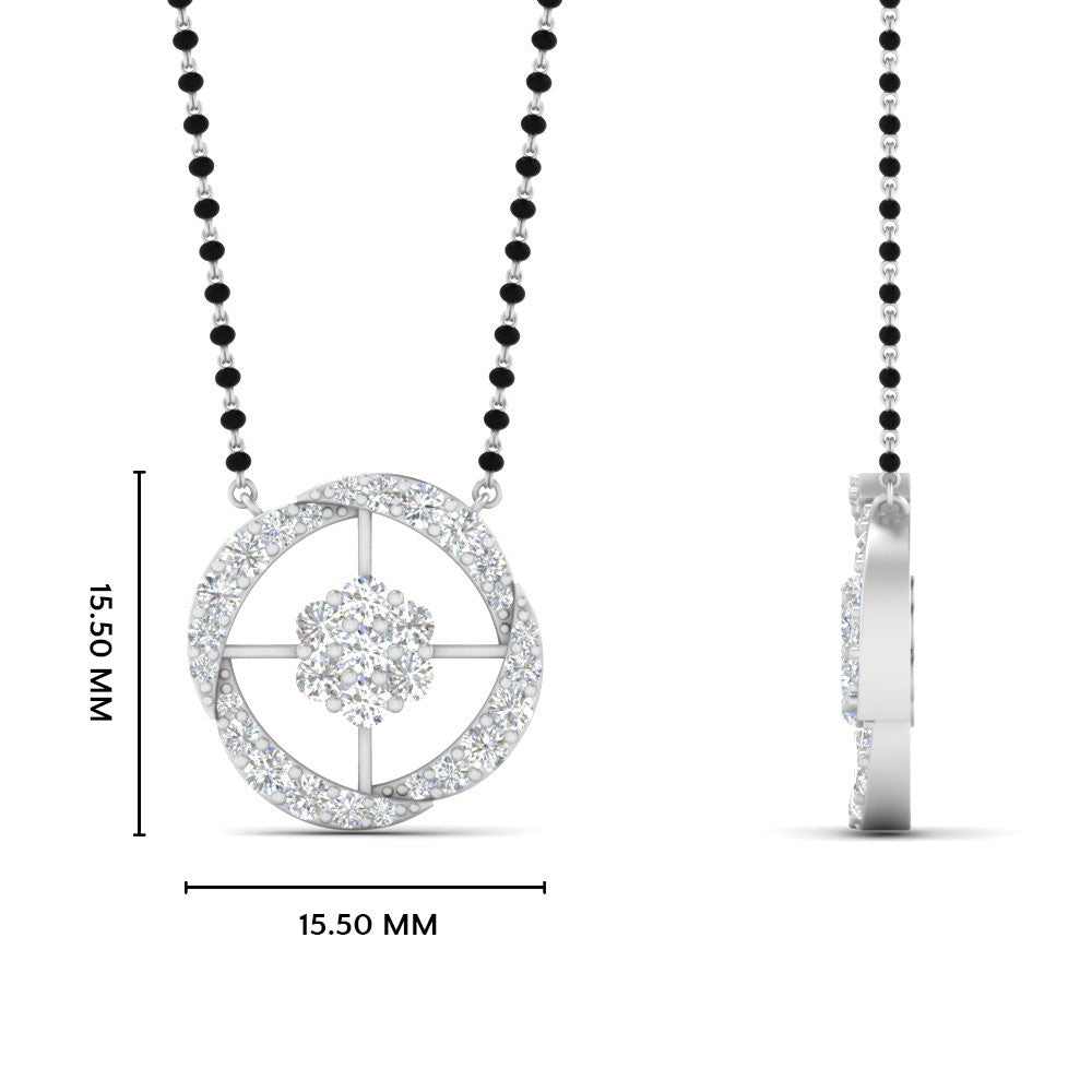 Single Line Nallapusalu With Diamond Pendant