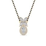 Load image into Gallery viewer, Pear Halo Diamond Mangalsutra Pendant With Marquise
