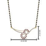 Load image into Gallery viewer, Pink Sapphire Beautiful Black Beads Mangalsutra Chain