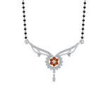 Load image into Gallery viewer, Beautiful-Diamond-Bead-Mangalsutra-With-Orange-Sapphire
