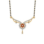 Load image into Gallery viewer, Beautiful-Diamond-Bead-Mangalsutra-With-Orange-Sapphire
