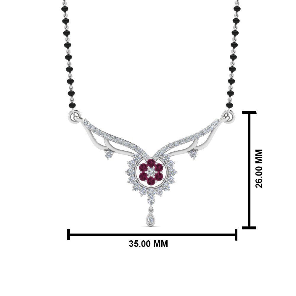 Beautiful-Diamond-Bead-Mangalsutra-With-Pink-Sapphire