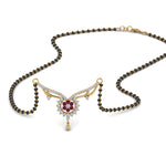 Load image into Gallery viewer, Beautiful-Diamond-Bead-Mangalsutra-With-Pink-Sapphire
