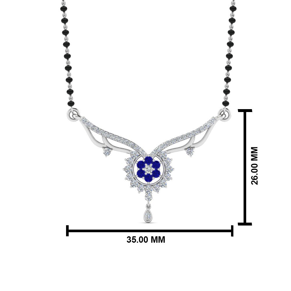 Beautiful-Diamond-Bead-Mangalsutra-With-Sapphire