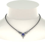 Load image into Gallery viewer, Beautiful-Diamond-Bead-Mangalsutra-With-Sapphire
