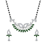 Load image into Gallery viewer, Beautiful-Diamond-Mangalsutra-Earring-Set-With-Emerald