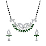 Load image into Gallery viewer, Beautiful-Diamond-Mangalsutra-Earring-Set-With-Emerald
