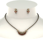 Load image into Gallery viewer, Beautiful-Diamond-Mangalsutra-Earring-Set-With-Ruby
