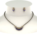 Load image into Gallery viewer, Beautiful-Diamond-Mangalsutra-Earring-Set-With-Sapphire
