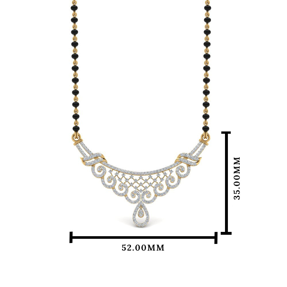 Women Small Diamond Necklace Mangalsutra