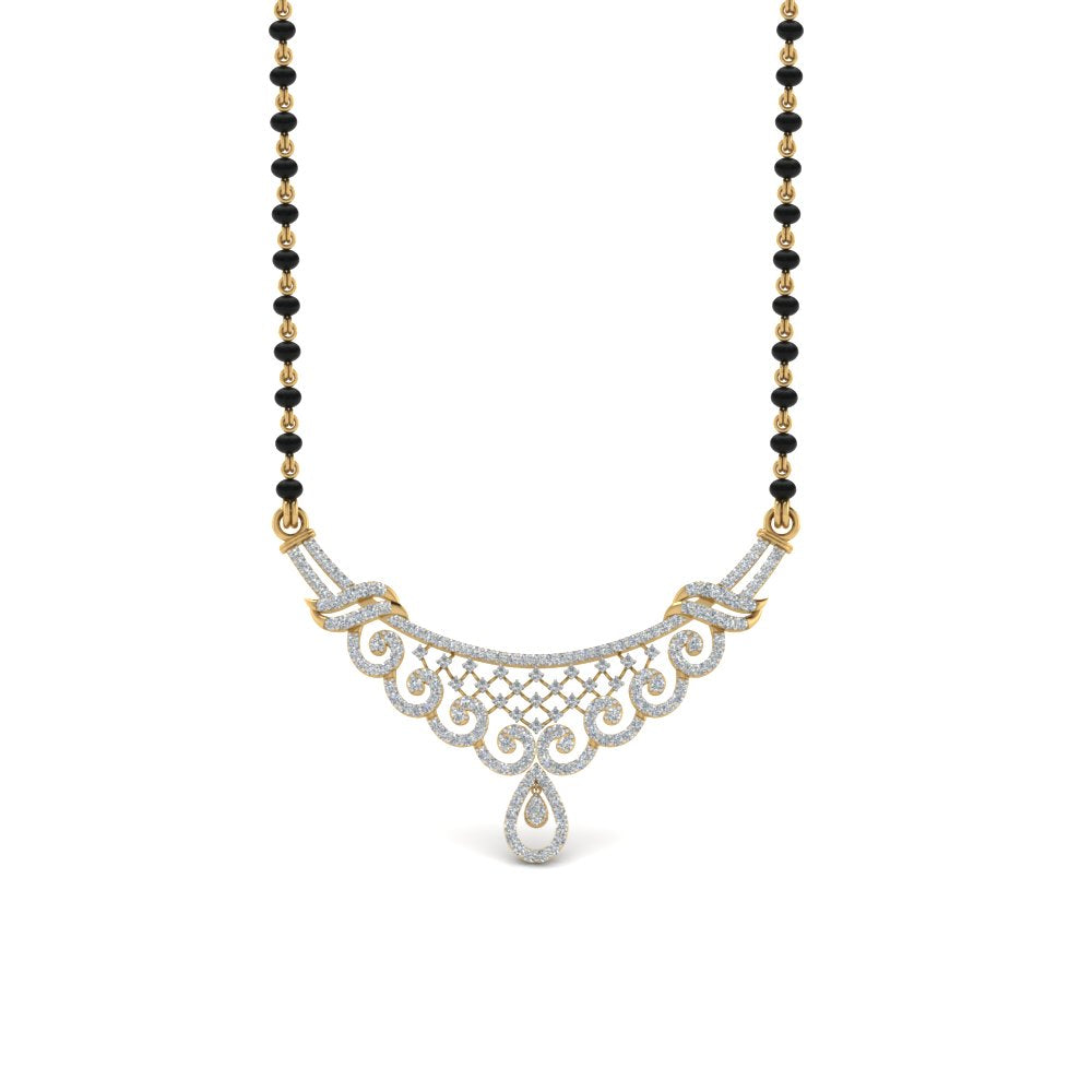 Women Small Diamond Necklace Mangalsutra