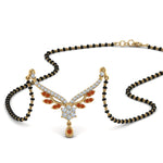 Load image into Gallery viewer, Beautiful-Drop-Orange-Sapphire-Mangalsutra

