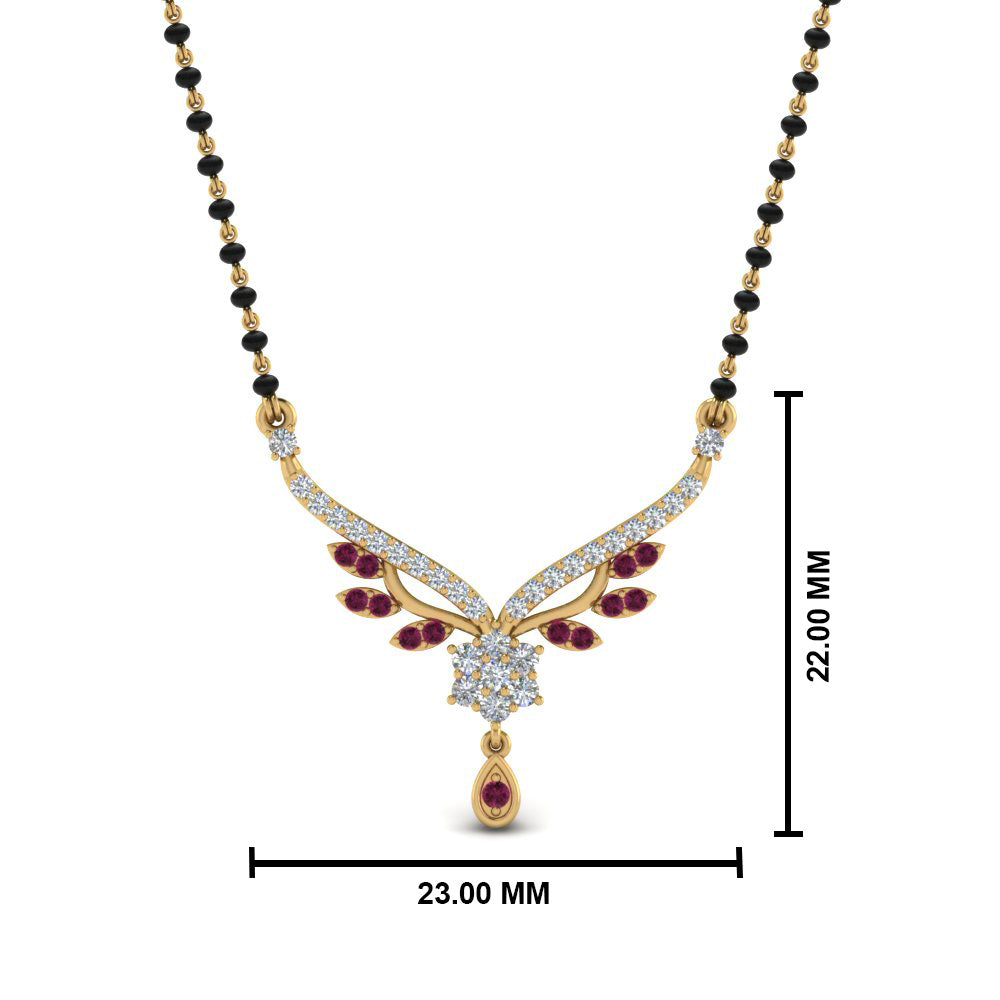 Beautiful-Drop-Pink-Sapphire-Mangalsutra