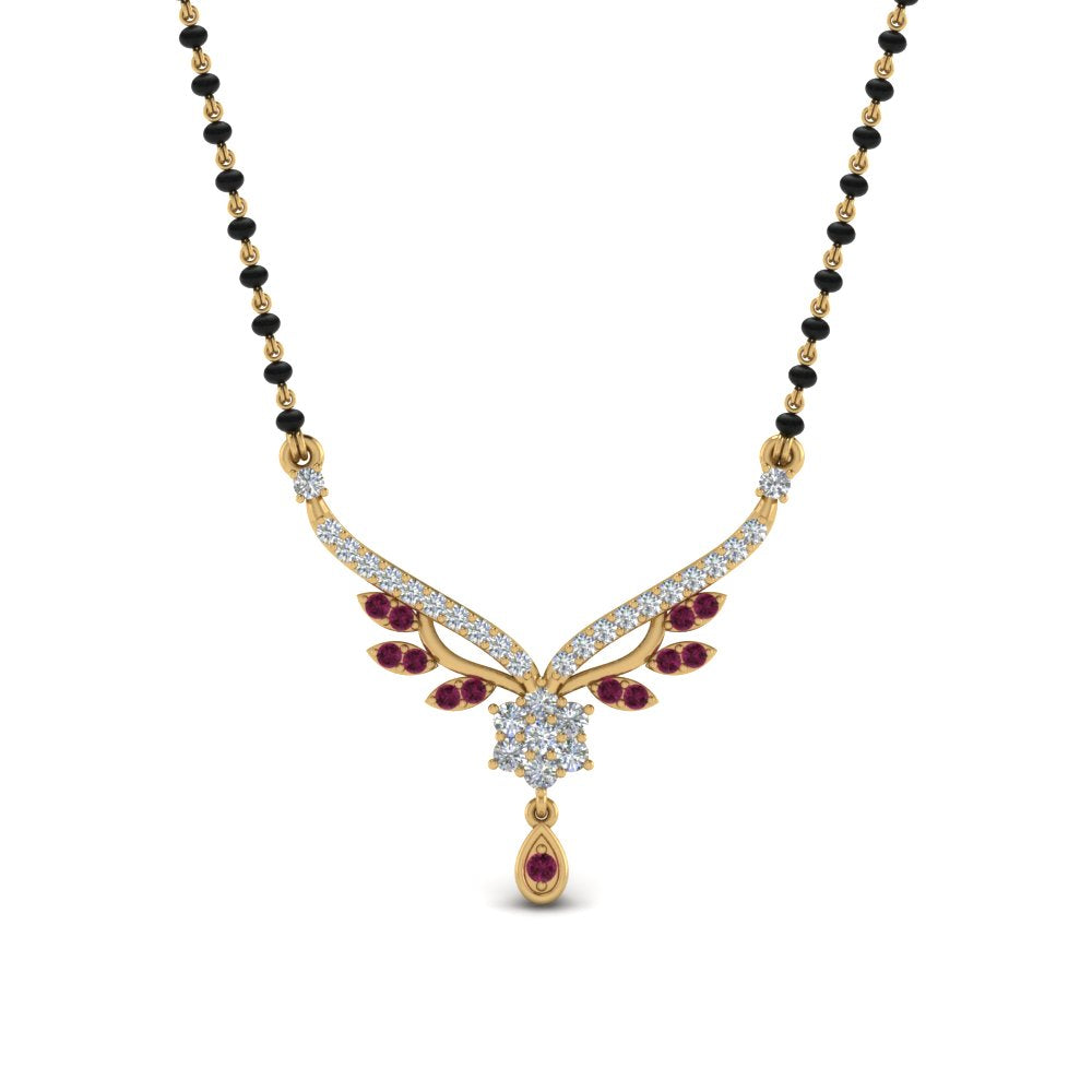 Beautiful-Drop-Pink-Sapphire-Mangalsutra