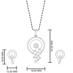 Load image into Gallery viewer, Circle-Pave-Diamond-Mangalsutra-Pendant-And-Earrings
