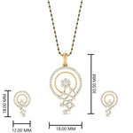 Load image into Gallery viewer, Circle-Pave-Diamond-Mangalsutra-Pendant-And-Earrings
