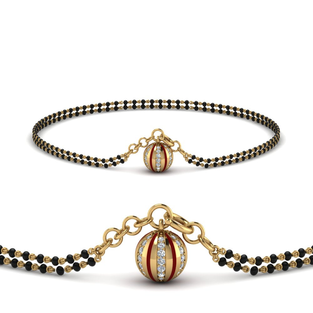 Classic Ball Diamond Mangalsutra Bracelet