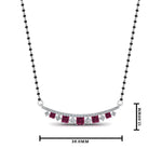 Load image into Gallery viewer, Curved Bar Pink Sapphire Mangalsutra