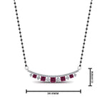 Load image into Gallery viewer, Curved Bar Pink Sapphire Mangalsutra
