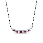 Load image into Gallery viewer, Curved-Bar-Diamond-Mangalsutra-With-Pink-Sapphire
