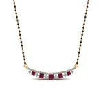 Load image into Gallery viewer, Curved-Bar-Diamond-Mangalsutra-With-Pink-Sapphire