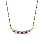 Load image into Gallery viewer, Curved-Bar-Diamond-Mangalsutra-With-Pink-Sapphire
